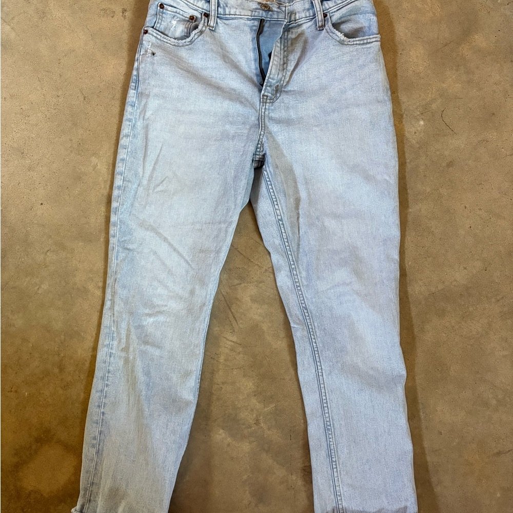 Abercrombie & Fitch Women's Straight Leg Jeans - Light Blue